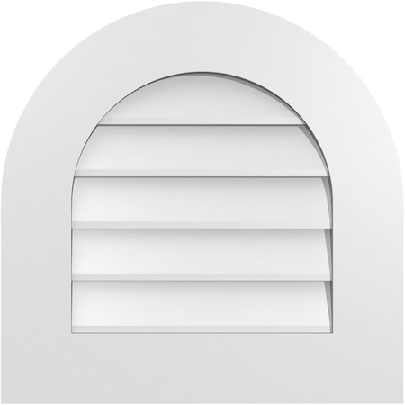 Ekena Millwork Round Top Surface Mount PVC Gable Vent: Non-Functional, w/ 3-1/2"W x 1"P Standard Frame, 20"W x 20"H GVPRT20X2001SN